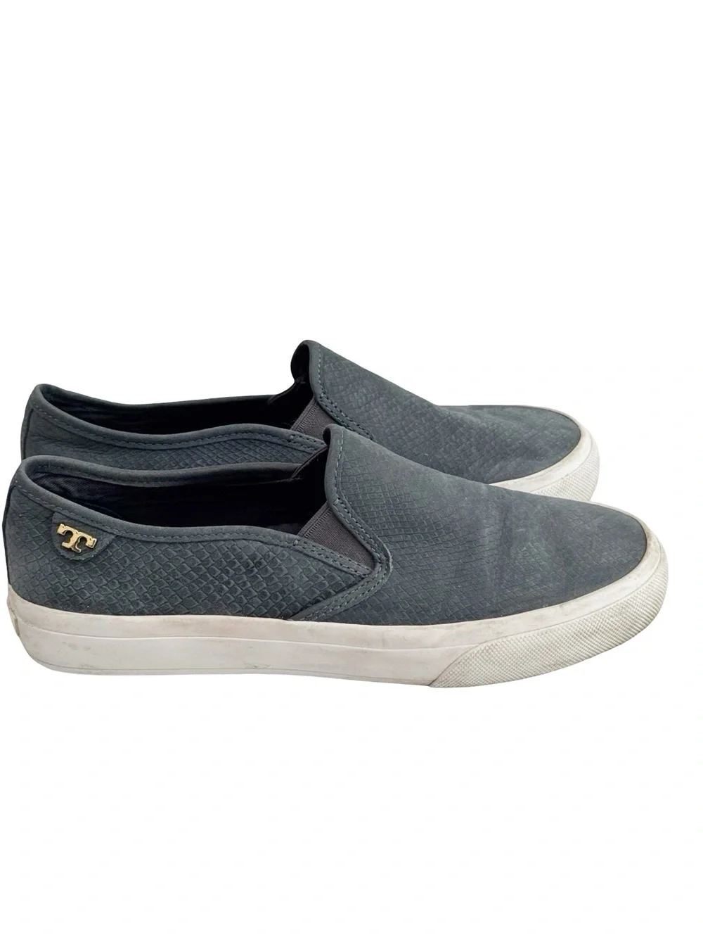 Tory Burch Blue Snakeskin Slip On Sneaker 6.5